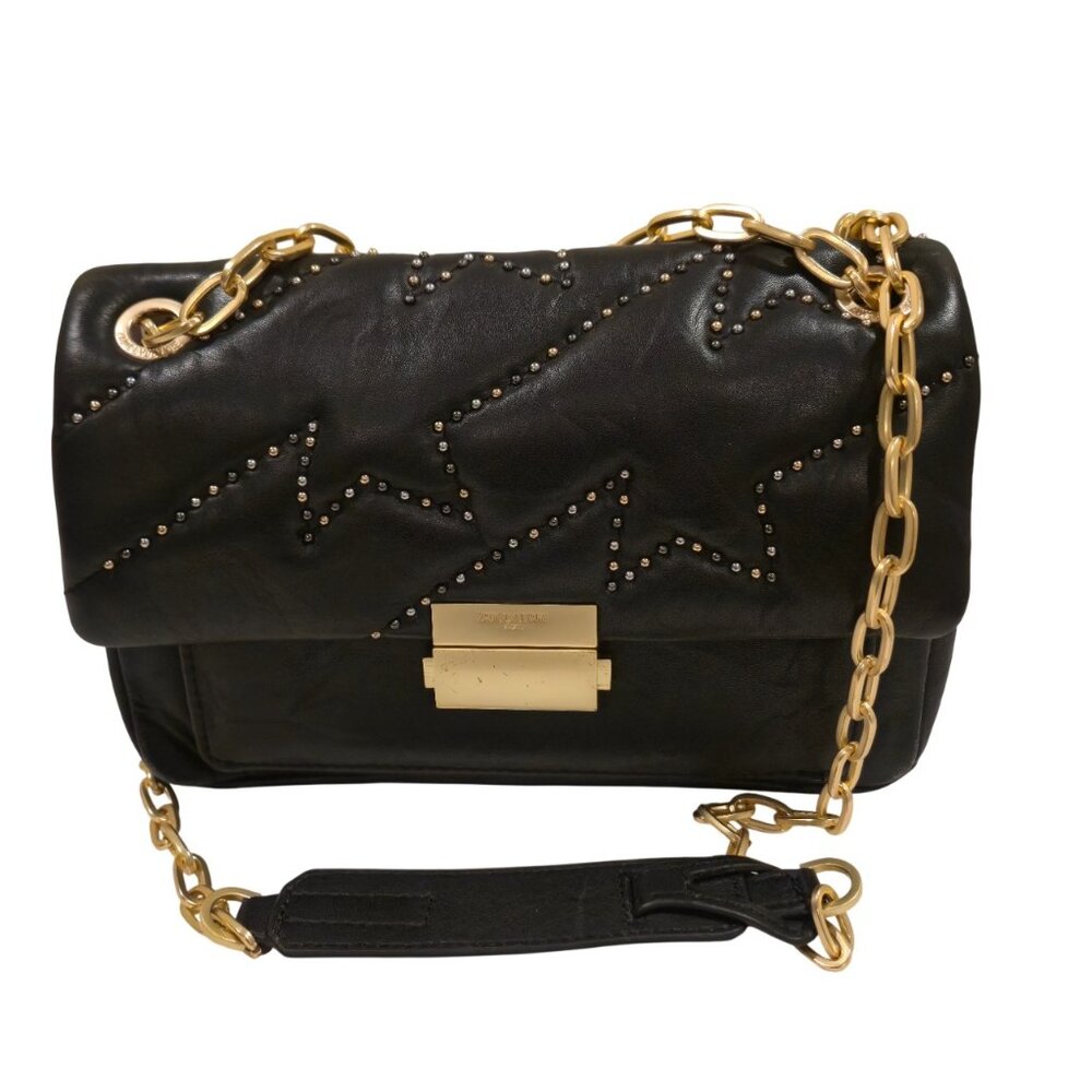Zadig & Voltaire Ziggy Black Quilted Matelassé Clous Shoulder Bag - Picture 2 of 16